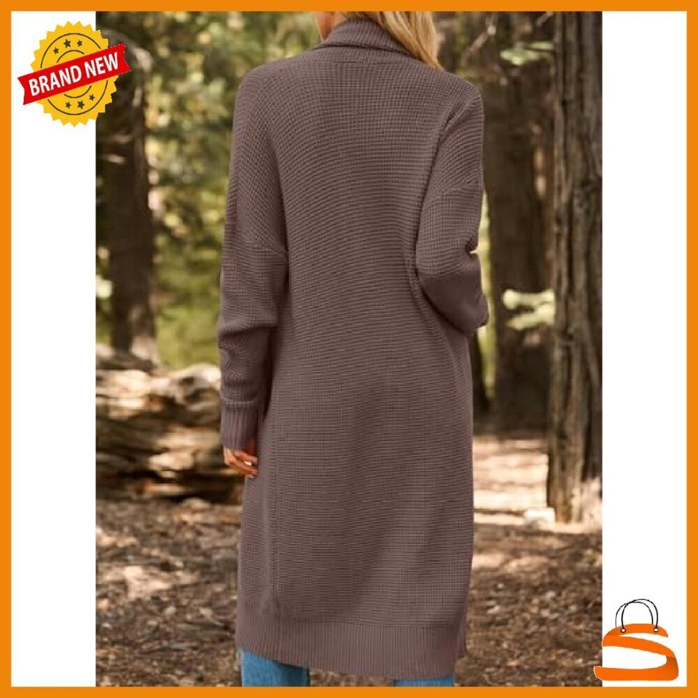 Oversized Long Cardigan Sweater Open Front Winter Coat Soft Cozy - Picture 5 of 8
